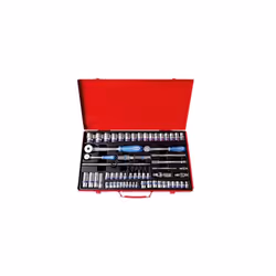 KING TONY - Coffret douilles 1/4 + 3/8 + 1/2 62 pièces Caractéristiques principales de ce produit : Coffret métallique. Douil ...