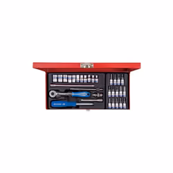 KING TONY - Coffret 1/4" 31 pièces Caractéristiques principales de ce produit : Coffret métallique. Douilles 6 pans. Douilles ...