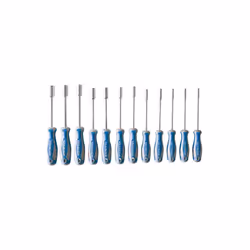 KING TONY - Jeu de 12 clés emmanchées de 4 à 13mm Caractéristiques principales de ce produit : Tournevis emmanchés 6 pans cre ...