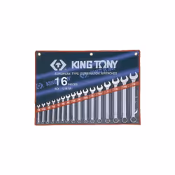 KING TONY - Trousse de 16 clés mixte en pouces 1/4 à 1-1/4 Caractéristiques principales de ce produit : Trousse en nylon. Con ...