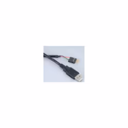 Akasa 0.4m USB (A), 0,4 m, USB A, Noir