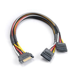 Akasa SATA power splitter câble SATA 0,3 m SATA 15 broches 2 x SATA 15 broches Noir, Rouge, Blanc, Jaune