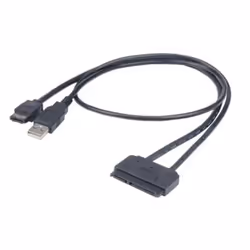 Akasa Flexstor eSATA USB, 0,4 m, eSATA, Mâle, Noir