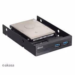 Akasa AK-HDA-06BKV2 Obturateur de baie de lecteur 8,89 cm (3.5") ports panneau I/O Noir