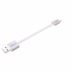 Akasa 0.15m USB 2.0 A/Micro-B, 0,15 m, USB A, Micro-USB B, USB 2.0, Mâle/Mâle, Blanc