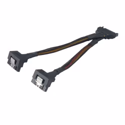 Akasa AK-CBPW15-15BK, 0,15 m, SATA 15 broches, 2 x SATA 15 broches, Mâle, Femelle, 90°