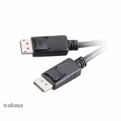 Akasa AK-CBDP01-20BK, 2 m, DisplayPort, DisplayPort, Mâle, Mâle, Noir