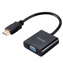 Akasa AK-CBHD15-20BK, 0,2 m, VGA (D-Sub), HDMI Type A (Standard), Mâle, Femelle, Noir