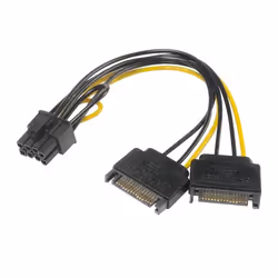 Akasa AK-CBPW19-15, PCI-E (8-pin), 2 x SATA 15 broches, Noir, 1 pièce(s)