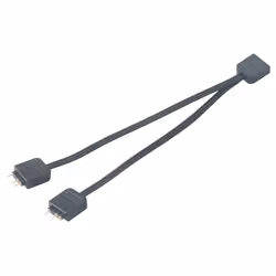 Akasa AK-CBLD08-12BK, 0,12 m, Addressable RGB LED splitter cable, 1x3-pin / 2x3-pin, Mâle/Femelle, Noir