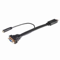 Akasa AK-CBHD18-20BK, 0,2 m, HDMI Type A (Standard), VGA (D-Sub), Mâle, Femelle, Droit