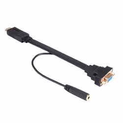 Akasa AK-CBHD18-20BK câble vidéo et adaptateur 0,2 m HDMI Type A (Standard) VGA (D-Sub) Noir