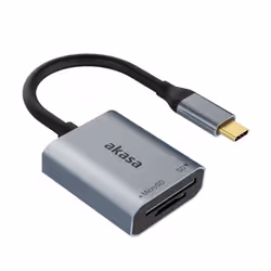 Akasa AK-CR-10BK lecteur de carte mémoire USB 3.2 Gen 2 (3.1 Gen 2) Type-C Noir, Argent - Vue supplémentaire 2