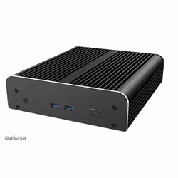 Akasa Newton TN, Facteur de forme ultra petit (USFF), PC, Noir, Aluminium, maison/bureau, Kensington