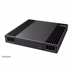 Akasa Plato TN, Facteur de forme ultra petit (USFF), PC, Noir, Aluminium, maison/bureau, Kensington