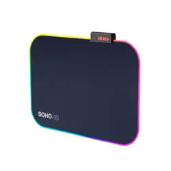 Akasa SOHO R, Noir, Monochromatique, Caoutchouc, Alimenté par port USB, Base antidérapante, Tapis de souris de jeu