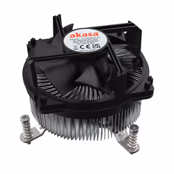 Akasa Intel LGA1700, Refroidisseur hybride, 9 cm, 19 dB, 36 dB, 40,9 cfm, Aluminium, Noir