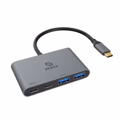 Akasa AK-CBCA31-18BK hub & concentrateur USB 3.2 Gen 1 (3.1 Gen 1) Type-C 10000 Mbit/s Aluminium