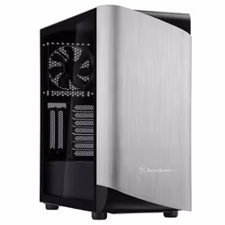Silverstone SETA A1, Midi Tower, PC, Noir, Argent, ATX, micro ATX, Mini-ITX, Aluminium, Acier, Verre trempé, 17,5 cm