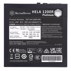 Silverstone HELA 1200R Platinum unité d'alimentation d'énergie 1200 W 20+4 pin ATX ATX Noir - Vue supplémentaire 5