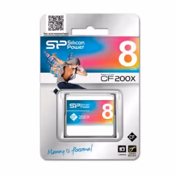 Silicon Power SP008GBCFC200V10, 8 Go, CompactFlash, Gris