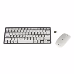 Tacens Levis Combo V2, Mini, Sans fil, RF sans fil, Métallique, Blanc, Souris incluse