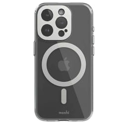 Moshi Coque MagSafe pour iPhone 15 Pro iGlaze avec Protection Caméra Antichoc Argent