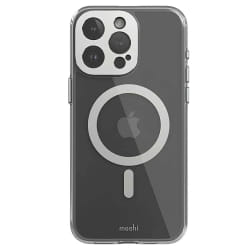 Moshi Coque MagSafe pour iPhone 15 Pro Max iGlaze avec Protection Caméra Antichoc Noir / Argent