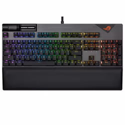 ASUS ROG Strix Flare II, Taille réelle (100 %), USB, Clavier mécanique, AZERTY, LED RGB, Noir, Gris