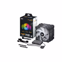 ASUS TUF Gaming TF120 ARGB Fan - Triple Fan Kit with ARGB Controller Boitier PC Refroidisseur d'air 12 cm Noir - Vue supplémentaire 12