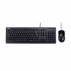 ASUS U2000 Keyboard + Mouse Set, Taille réelle (100 %), USB, Interrupteur à clé optique, Noir, Souris incluse