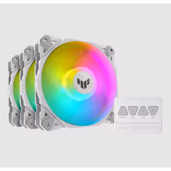 ASUS TUF GAMING TF120 ARGB WHITE EDITION 3IN1, Refroidisseur d'air, 12 cm, 250 tr/min, 1900 tr/min, 29 dB, 76 cfm