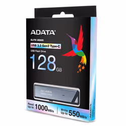 ADATA UE800, 128 Go, USB Type-C, 3.2 Gen 2 (3.1 Gen 2), 1000 Mo/s, Slide, Argent