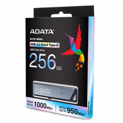 ADATA UE800, 256 Go, USB Type-C, 3.2 Gen 2 (3.1 Gen 2), 1000 Mo/s, Slide, Argent