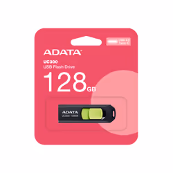 ADATA ACHO-UC300-128G-RNB, 128 Go, USB Type-C, 3.2 Gen 1 (3.1 Gen 1), 100 Mo/s, Slide, Noir