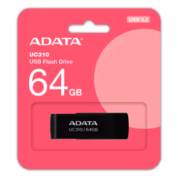 ADATA UC310, 64 Go, USB Type-A, 3.2 Gen 1 (3.1 Gen 1), 100 Mo/s, Pivotant, Noir