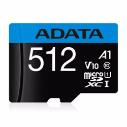 ADATA AUSDX512GUICL10A1-RA1, 512 Go, MicroSDXC, Classe 10, UHS-I, 100 Mo/s, 25 Mo/s