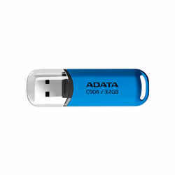 ADATA AC906-32G-RWB, 32 Go, USB Type-A, 2.0, Casquette, 9 g, Bleu, Transparent