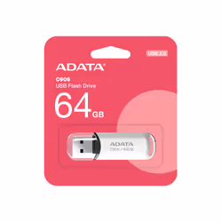 ADATA C906, 64 Go, USB Type-A, 2.0, Casquette, 9 g, Blanc