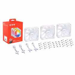 XPG VENTO R 120 ARGB PWM, Ventilateur, 12 cm, 300 tr/min, 1650 tr/min, 62,33 cfm, Blanc
