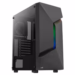 Aerocool Scape, Midi Tower, PC, Noir, ATX, micro ATX, Mini-ATX, ABS, SPCC, Acier, Dos
