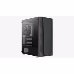 Aerocool Prism-G-BK-v1, Midi Tower, PC, Noir, ATX, micro ATX, Mini-ITX, ABS, Métal, Verre trempé, Jouer