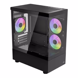 Boîtier PC Gaming - AEROCOOL - Viewport Mini Tour - 3 ventilateurs RVB - Design compact - Flux dair optimisé