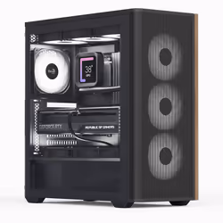 Aerocool D501A, Midi Tower, PC, Noir, ATX, micro ATX, Mini-ITX, Acrylonitrile-Butadiène-Styrène (ABS), SPCC, Bois, Jouer