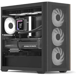 Boîtier PC Mini Tour - AEROCOOL - D301A - 4 Ventilateurs ARGB - Refroidissement Liquide - Design Maille Bois