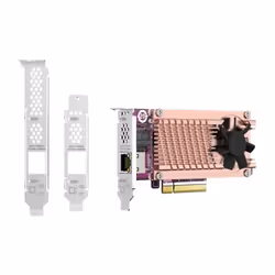 QNAP QM2 CARD, M.2, PCIe, Profil bas, PCI 3.0, RJ-45, Argent