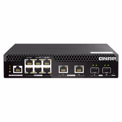 QNAP QSW-M2106PR-2S2T commutateur réseau Géré L2 10G Ethernet (100/1000/10000) Connexion Ethernet, supportant l'alimentation via ce port (PoE) 1U Noir