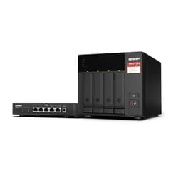 QNAP TS-473A + QSW-1105-5T Bundle Pack NAS Tower Ethernet/LAN Noir V1500B
