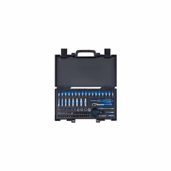 KING TONY - Coffret de douilles et accessoires 1/4 EVAWAVE - 72 pièces Composition du coffret : Douille standard métrique 6 p ...