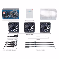 Seasonic MagFlow 3-Fan Kit Boitier PC Ventilateur 12 cm Noir 3 pièce(s) - Vue supplémentaire 9